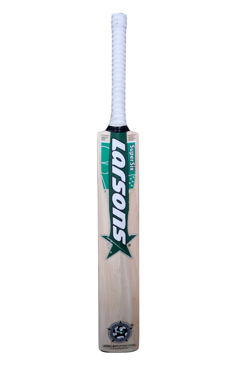 Product Description
Expertly hand-crafted from the finest seasoned Kashmir Willow, the RNS Larsons SUPER SIX cricket bat is fully compressed to deliver exceptional stroke performance and durability. Designed for cricketers who demand both finesse and power at the crease.
- Approximate Weight: 1170 – 1240 grams (2.10 – 2.15 lbs)
- Full-Size Length: 85.7 cm (33.7 inches)
- Constructed with a Sarawak cane round handle featuring a 3-way rubber insertion for superior shock absorption
- Traditional handle shaping